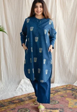 Bombay Irani Chai Ajrakh Cotton Kurta