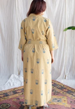 Bombay Irani Chai Ajrakh Cotton Hand Embroidered Dress