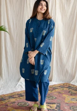 Bombay Irani Chai Ajrakh Cotton Kurta