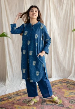 Bombay Irani Chai Ajrakh Cotton Kurta