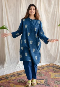 Bombay Irani Chai Ajrakh Cotton Kurta