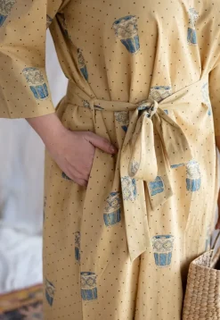 Bombay Irani Chai Ajrakh Cotton Hand Embroidered Dress
