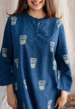 Bombay Irani Chai Ajrakh Cotton Kurta
