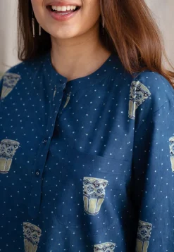 Bombay Irani Chai Ajrakh Cotton Kurta