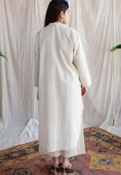 Bombay Off White Ajrakh Cotton Straight Pant