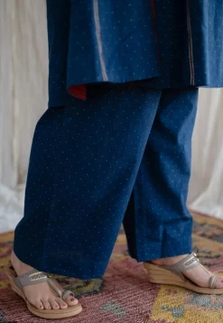 Boond Ajrakh Dotted Indigo Cotton Pant