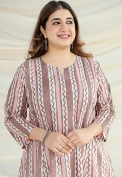 Brinda Brown Batik Kali Cotton Kurta