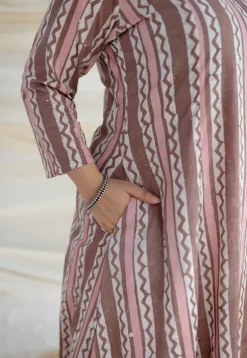 Brinda Brown Batik Kali Cotton Kurta