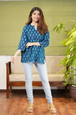 Cera Dabu Floral Cotton Short Top