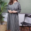 Charcoal Ajrakh Cotton Kali Kurta