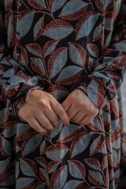Darshana Ajrakh Hand Embroidered Mirror Cotton Kali Kurta