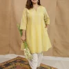 Dharmi Yellow Batik Cotton A Line Kurta