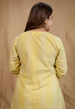 Dharmi Yellow Batik Cotton A Line Kurta
