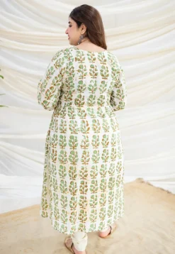 Ditya White Batik Cotton Kurta