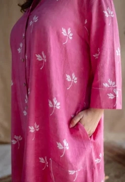 Elijah Dabu Slub Cotton Embroidered Dress