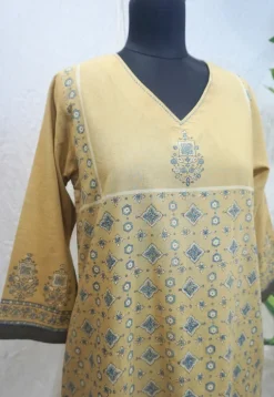 Elisha Ajrakh Cotton Hand Embroidered Kurta