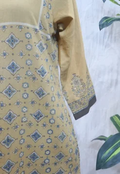 Elisha Ajrakh Cotton Hand Embroidered Kurta