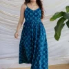 Eliya Indigo Dabu Cotton A Line Dress