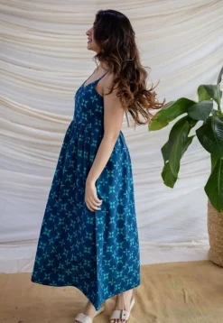 Eliya Indigo Dabu Cotton A Line Dress