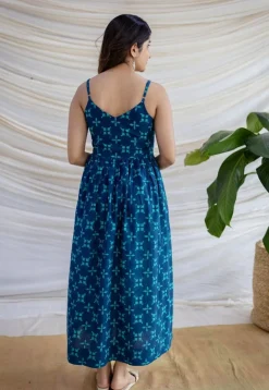 Eliya Indigo Dabu Cotton A Line Dress