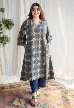 Elnaz Ajrakh Cotton Kurta