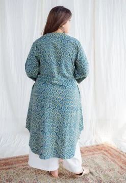Eshal Ajrakh Cotton Hand Embroidered Kurta