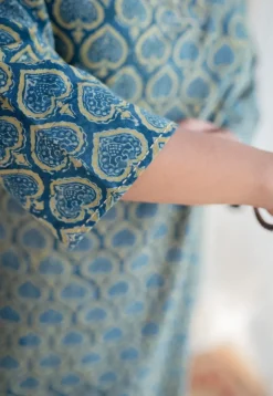 Eshal Ajrakh Cotton Hand Embroidered Kurta