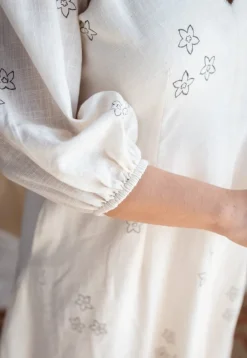 Eyza Dabu Slub Cotton Hand Embroidered Dress
