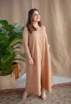 Faizah Dabu Slub Cotton Jumpsuit