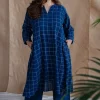 Falaq Indigo Jhabba Kali Dabu Slub Cotton Kurta