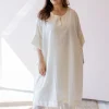 Geet Off White Solid Handloom Cotton Anti-Fit Kurta