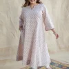 Gulnar Cotton Kali Hand Embroidered Kurta