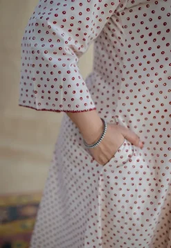 Gulnar Cotton Kali Hand Embroidered Kurta