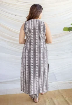 Hanifa Grey Batik Cotton Straight Kurta