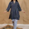 Hiba Indigo Ajrakh Cotton Straight Kurta