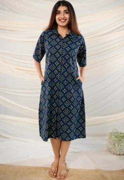 Hruta Ajrakh Cotton Dress