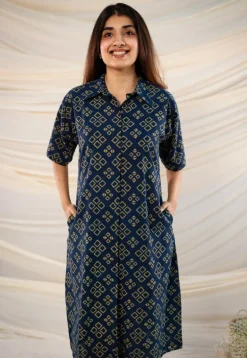 Hruta Ajrakh Cotton Dress