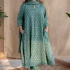 Iffah Dabu Slub Cotton Hand Embroidered Kali Kurta