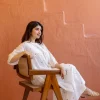 Isha Off White Jamdani Handloom Cotton A Line Kurta