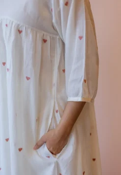Isha Off White Jamdani Handloom Cotton A Line Kurta