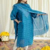 Jagvi Bandhani Chanderi Silk Kurta with Mukaish Detailing