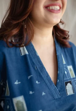 Jaipur Jharoka Ajrakh Cotton Kurta
