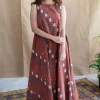 Jaipur Jharoka Brick Red Ajrakh Cotton A Line Dress