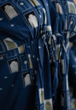 Jaipur Jharoka Indigo Ajrakh Cotton Loose Kaftan