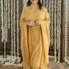 Jalsa Golden Chanderi Silk Jhabba Kali Kurta Set (Set of 3)