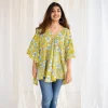Jisha Sanganeri Yellow Cotton Short Top