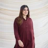 Jisha Slub Cotton Brown Kurta