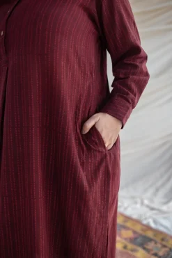 Jisha Slub Cotton Brown Kurta