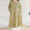Kaina Green Batik Kali Cotton Kurta