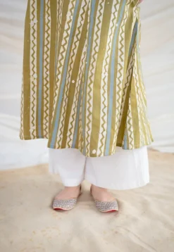 Kaina Green Batik Kali Cotton Kurta